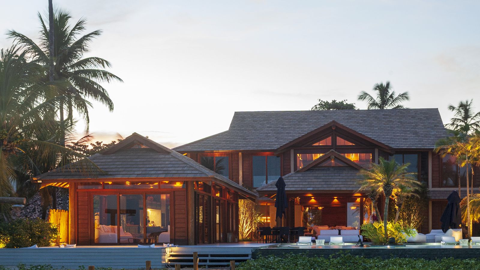 Villa Capri ao entardecer, vista da praia